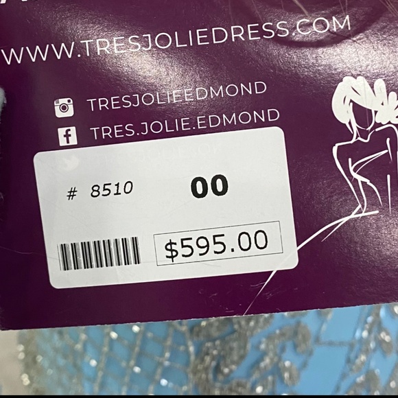 PROM DRESS!!! Primavera Couture-3428 Beaded V-Neck Sheath Dress - Picture 5 of 5